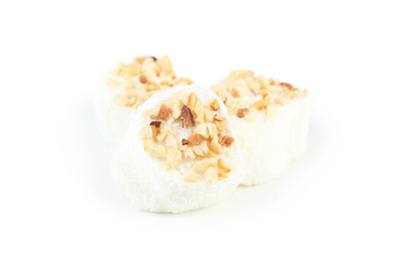 Tasty turkish delight isolated on white