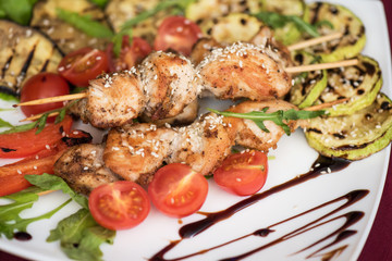 Grilled kebab pork meat