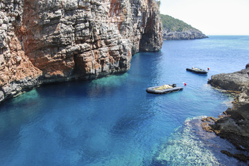 Diving boats near shore