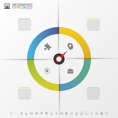 Infographics step by step with pointer. Business concept. Vector - obrazy, fototapety, plakaty