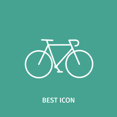 Bicycle Icon Isolated on blue Background. Logo design element. Vector Silhouette.