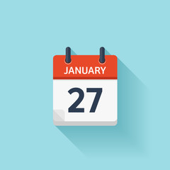 January 27. Vector flat daily calendar icon. Date and time, day, month. Holiday.