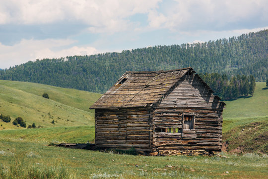 Old Log Cabin in a Valley
