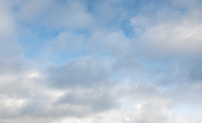 Beautiful bright blue sky with white clouds