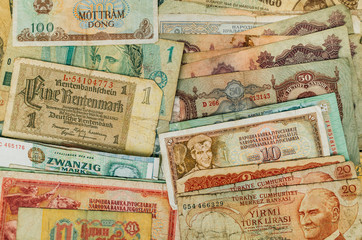Fototapeta na wymiar Vintage Foreign Currency