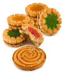 Isolated image of delicious cookies close up