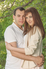 Fototapeta premium Happy young couple in love at the park.