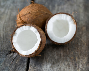 Fototapeta na wymiar coconut on table