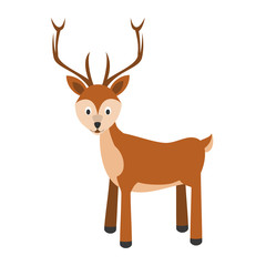 Cute cartoon deer vector illustration