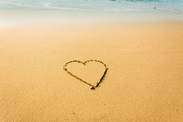 heart on the sand