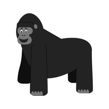Cute cartoon gorilla vector illustration