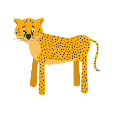 Cute cartoon cheetah vector illustration