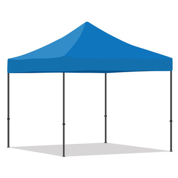Blue folding tent