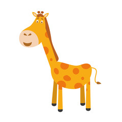 Cute cartoon giraffe vector illustration