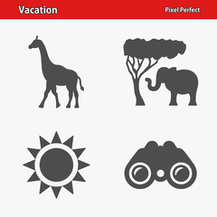 Vacation Icons. Professional, pixel perfect icons optimized for both large and small resolutions. EPS 8 format.