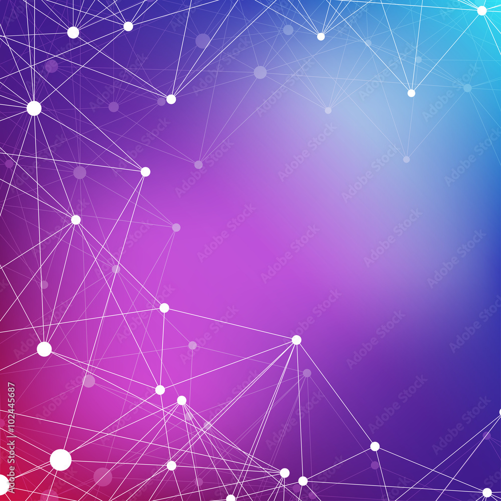 Aufkleber geometric abstract background with connected lines and dots. vector illustration