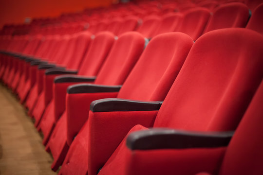 empty red cinema or theater seats