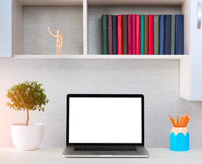 Workplace with modern gadgets
