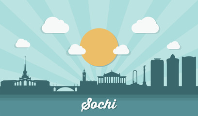 Sochi skyline - flat design