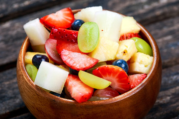 Fresh fruit salad in bowl