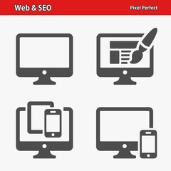 Web & SEO Icons. Professional, pixel perfect icons optimized for both large and small resolutions. EPS 8 format.