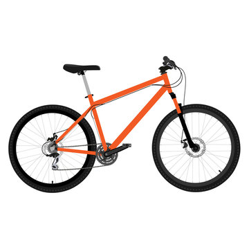 Orange bicycle vector