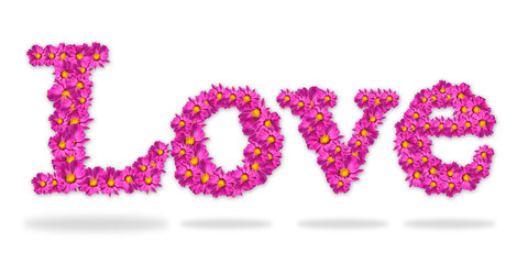 Love character flowers font