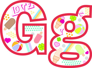 Litera G, alfabet, lato © felicytka
