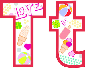 Litera T, alfabet, lato © felicytka