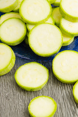 The slices of zucchini