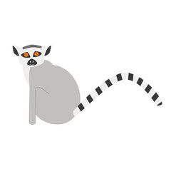Fototapeta na wymiar Cute cartoon lemur vector illustration