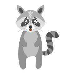 Fototapeta na wymiar Cute cartoon raccoon vector illustration