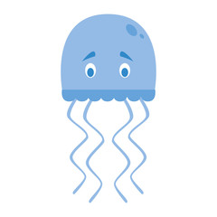 Cute cartoon jellyfish vector illustration