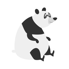 Cute cartoon panda vector illustration