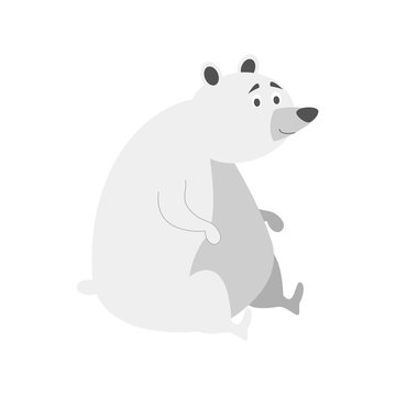 Cute cartoon polar bear vector illustration