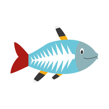 recommend clip art: Cute cartoon x-ray fish vector illustration