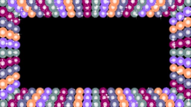 Casino billboard with colored, looped bulb over black (and then green) screen. 2D computer seamless animation