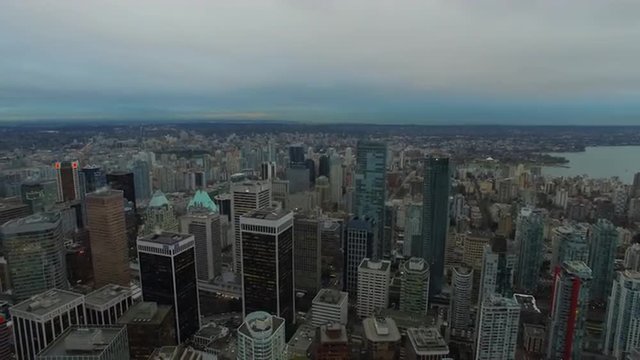 Aerial Canada Vancouver BC
Aerial video of downtown Vancouver BC in Canada on an overcast day.