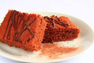 Traditional Czech sweet cake with chocolate icing