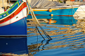 Fototapeta na wymiar Gozo - Fishing boats in harbour