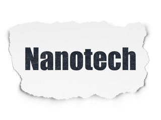 Science concept: Nanotech on Torn Paper background