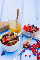 Vanilla panna cotta with fresh berries