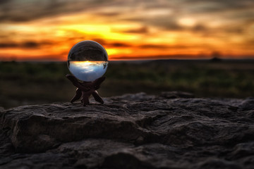 Glaskugel Sunset