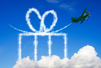 Obraz premium Gift symbol in the sky