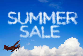Summer sale message in the sky
