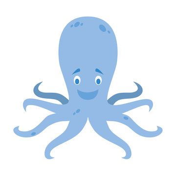 Cute cartoon octopus vector illustration