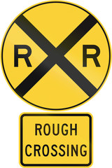 United States MUTCD road warning sign assembly