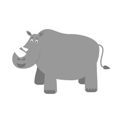 Cute cartoon rhino vector illustration