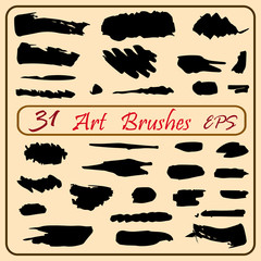 Art design brushes 31 eps,on a beige background