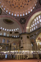 Fototapeta na wymiar The Suleymaniye Mosque. Interior